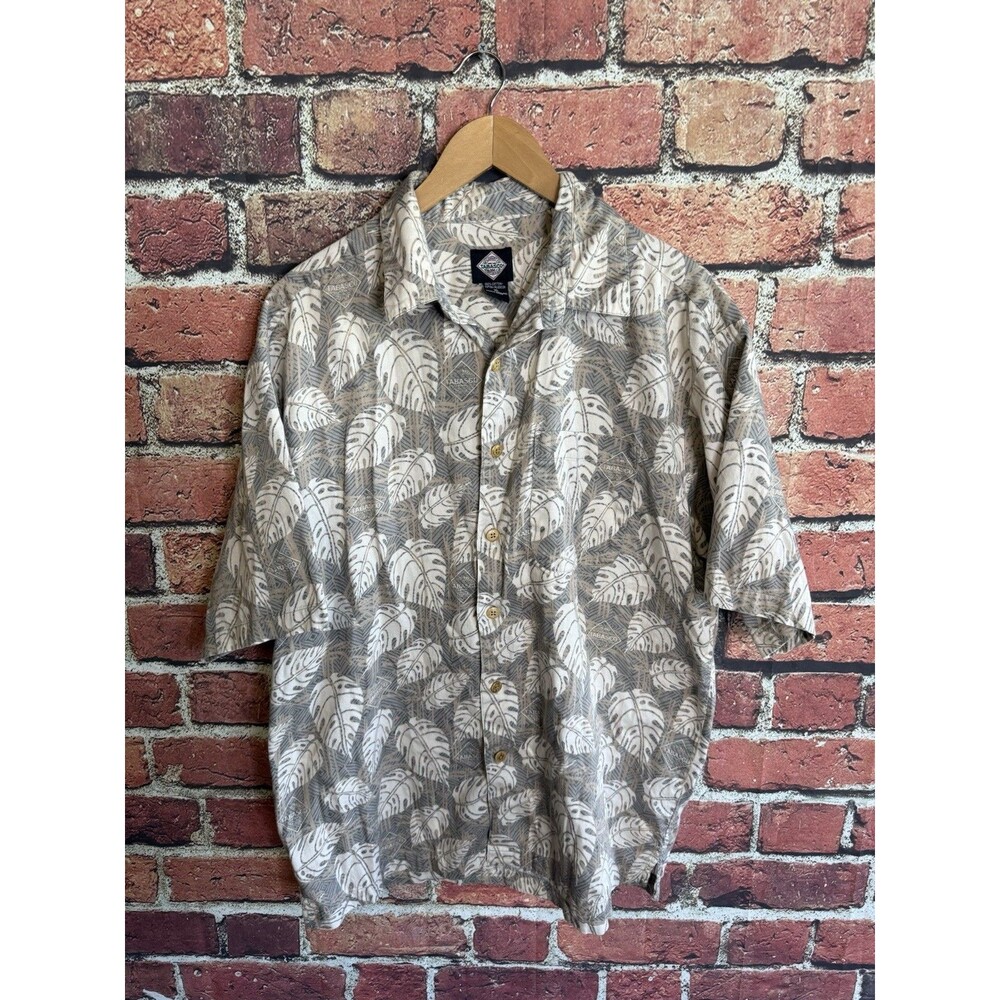 Tabasco Sportswear Mens Brown Floral Pattern Short Sleeve Button Up Shirt XL